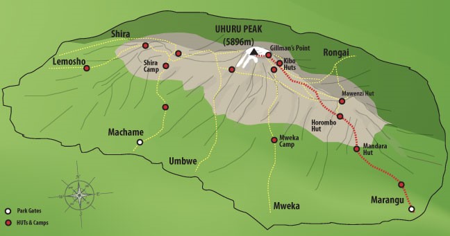 Marangu Route Map